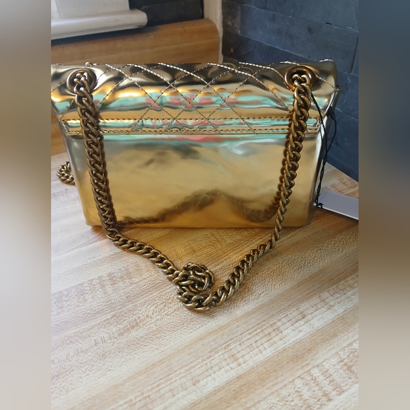 Kurt Geiger Gold Crossbody Bag with Jewel Accents - Picture 7 of 12